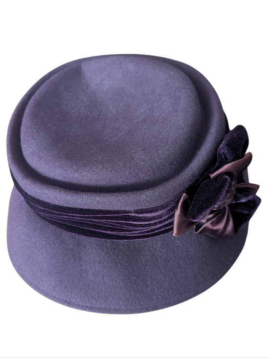 BETMAR New York Accessories - BETMAR Wool Purple Felt Cloche Hat with Decorative Bow
